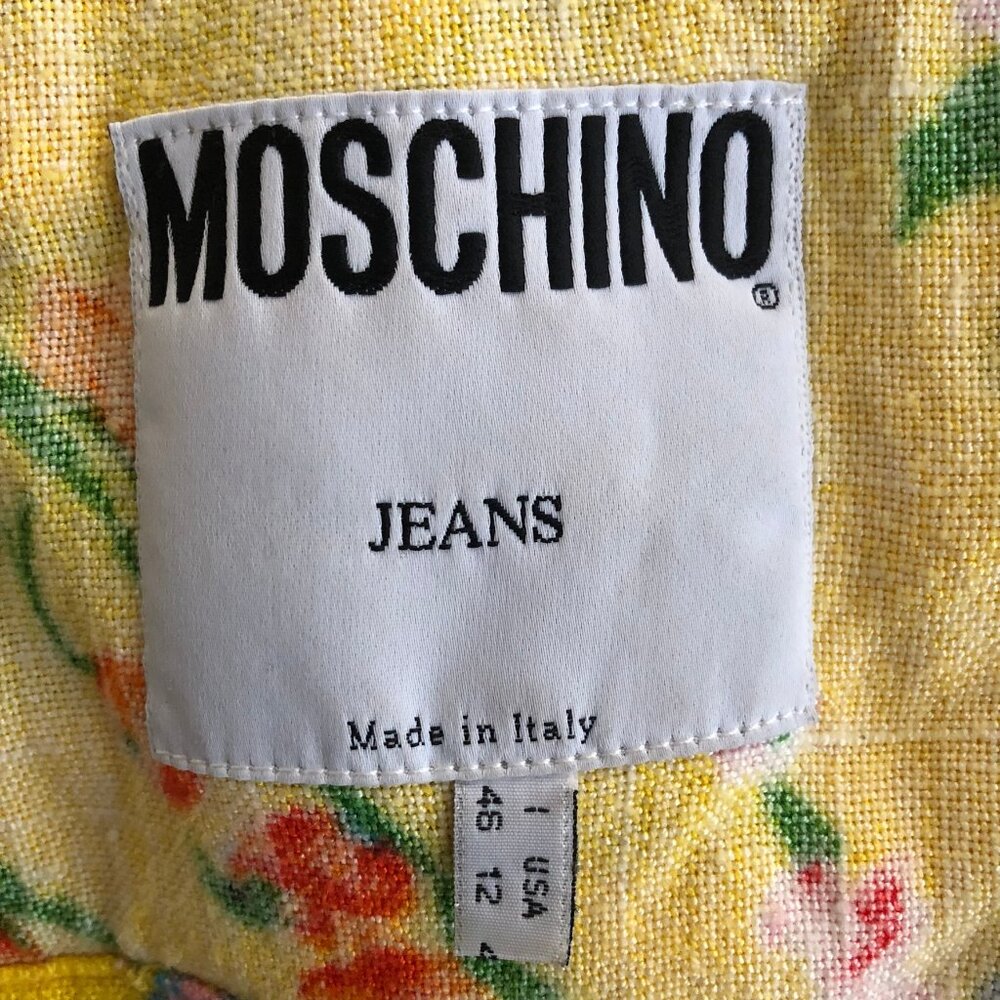 Moschino vintage 1990s colorful yellow floral rose print jacket - Picture 11 of 11